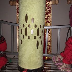 Cute lil’ accent lamp. Faux suede.